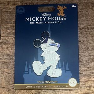 Disney Mickey Mouse Space Mountain Collectible Pin - Blue and Silver